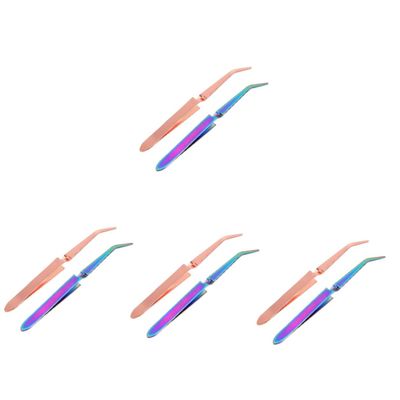 FOMIYES 8pcs Precision Nail Tweezers Angled and Tips Professional Manicure Tool Stainless Steel Nail Shaper Easy to Use and Maintain