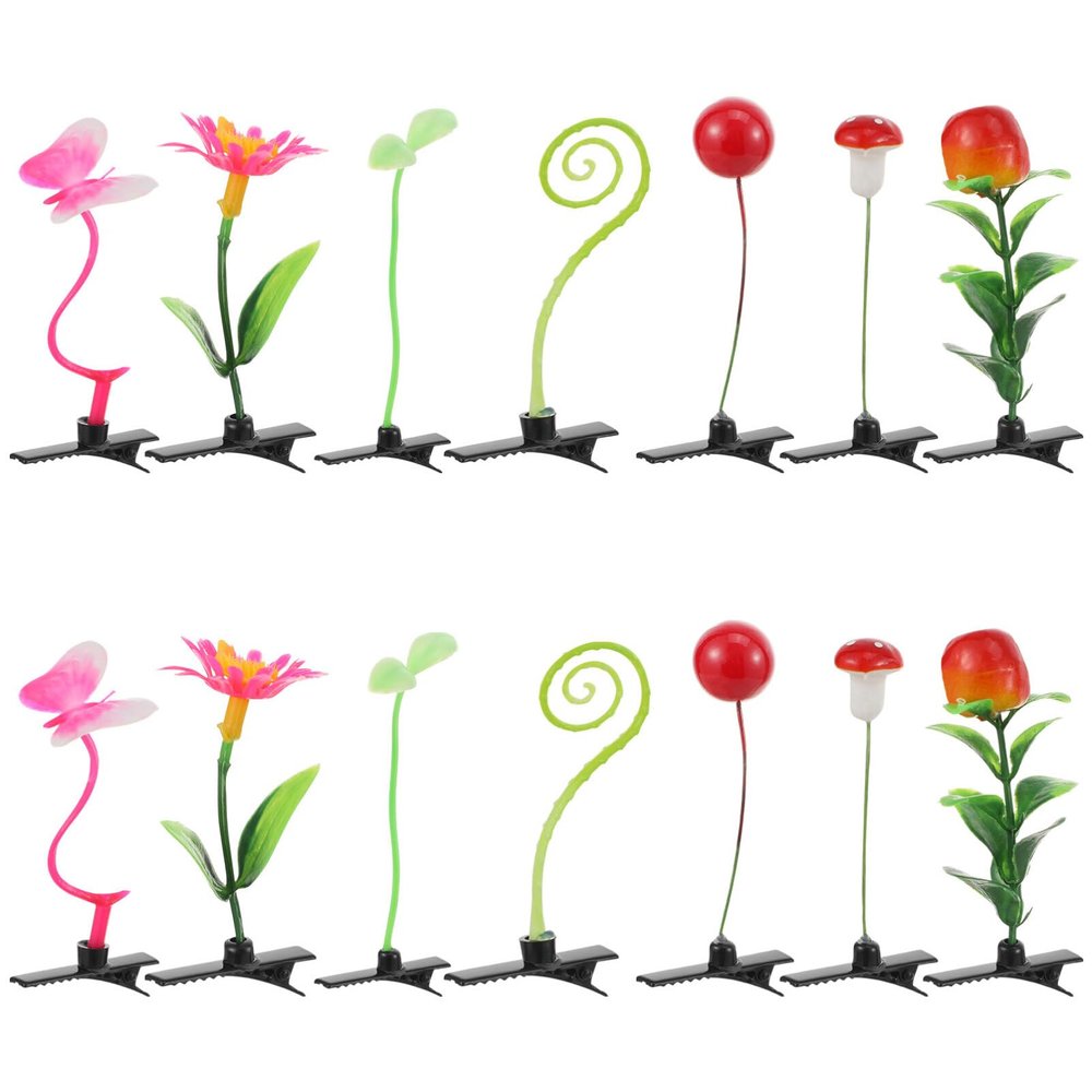 FOMIYES 28pcs Simulation Plant Hair Clip Barrettes for Women Girls Little Girl Hair Accessories Mushroom Clipw Chick Clip Fruit