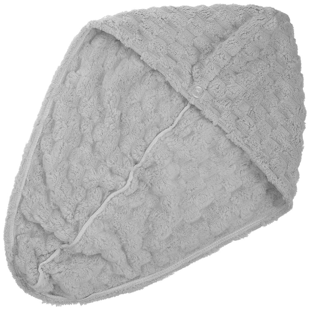 Beaupretty Hair Towel Wrap for Women Thickened Microfiber Fast Drying Turban No Shedding Quick Absorbent Cloud Velour Hair Drying Hat Grey