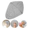 Beaupretty Hair Towel Wrap for Women Thickened Microfiber Fast Drying Turban No Shedding Quick Absorbent Cloud Velour Hair Drying Hat Grey view 4