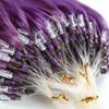100% Remy Human Hair Extensions Micro Ring Loop Bead Tipped Hair,Straight Micro Ring Human Hair Extensions,50g 50 Strands,Purple,16inch view 2