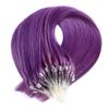 100% Remy Human Hair Extensions Micro Ring Loop Bead Tipped Hair,Straight Micro Ring Human Hair Extensions,50g 50 Strands,Purple,16inch view 3