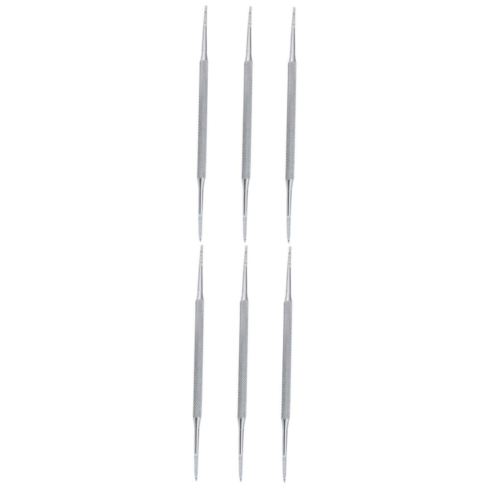 minkissy 6pcs Stainless Steel Cuticle Remover Tool Kit Nail Brush Pusher Spoon Peeler for Home Salon Use