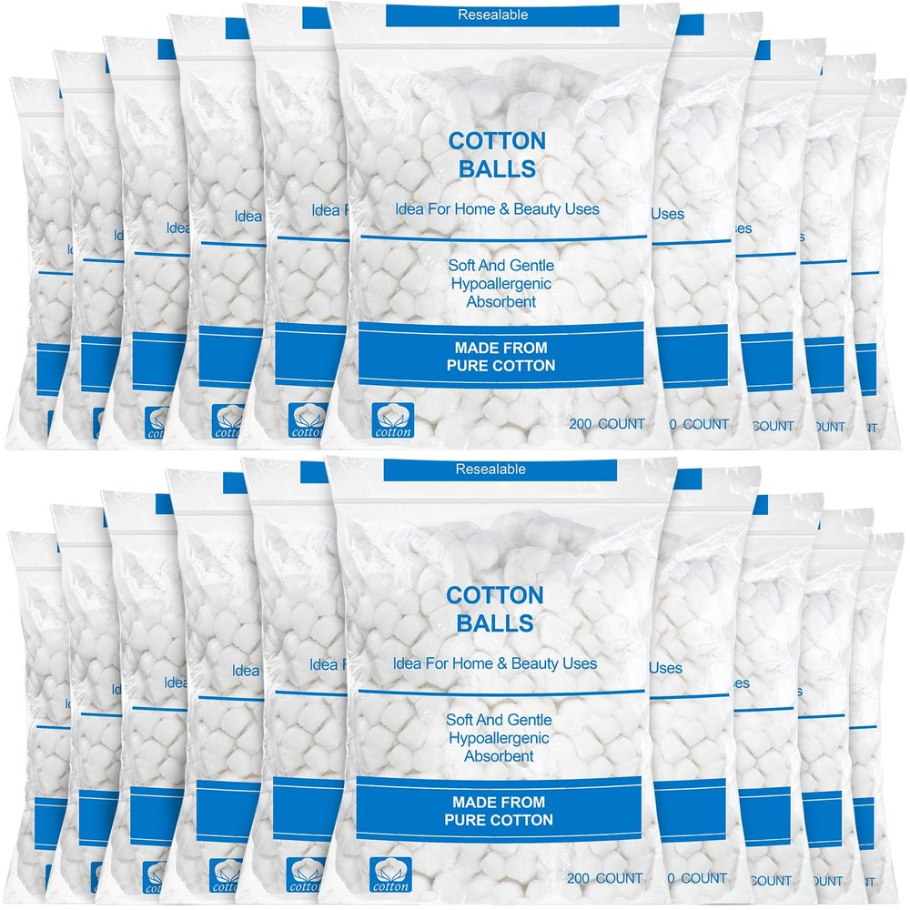 Heigble 4000 Pcs Soft Cotton Ball Bulk,Organic Medium Cotton Ball