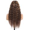10inch Human Hair Middle Frenge Light Hand Tied for Woman Straight for Hair Loss Curly 5x5 Brown (Brown,10Inch) view 3