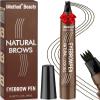 iMethod Microblading Eyebrow Pen - Eyebrow Pencil Magical Upgraded Eye Brow Pencils for Women with 4 Fork Tip & Spoolie Brush for Natural-Looking Hair-Like Defined Brows, Last All-Day, Black Brown view 1