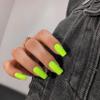 KXAMELIE Neon Green Coffin Nails Medium, Natural Thick Press ons Reusable 24 Solid Color False Nails for Women view 1