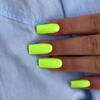 KXAMELIE Neon Green Coffin Nails Medium, Natural Thick Press ons Reusable 24 Solid Color False Nails for Women view 2