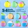 54 Pack Handmade Bath Bombs  11 Vibrant Colors & 9 Unique Scents, Long-Lasting Fizzy Bubbles & Colorful Magic, 7-Minute Dissolve for Relaxation, Perfect for Birthdays & Summer Self-Care view 2