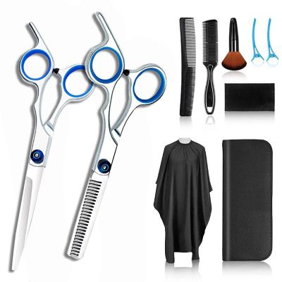 10pcs Hair Cutting Scissors Kit,Professional Hair Scissors Set,Hairdressing Shears Set Stainless Steel Professional Thinning Scissors Set