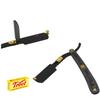Generic Professional Grade Straight Edge Handmade Shaving Razor in Stainless Steel, Black, and Gold, New Wooden Design Black and Gold, In Picture view 1