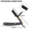Generic Professional Grade Straight Edge Handmade Shaving Razor in Stainless Steel, Black, and Gold, New Wooden Design Black and Gold, In Picture view 2