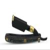 Generic Professional Grade Straight Edge Handmade Shaving Razor in Stainless Steel, Black, and Gold, New Wooden Design Black and Gold, In Picture view 4