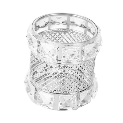 FRCOLOR Silver Makeup Brush Holder Eco-friendly Storage Container for Cosmetic Brushes Portable and Space-saving Design for Home and Travel Use Elegant Desktop Organizer