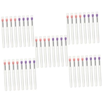 MAGICLULU 40pcs Lip Mask with Lid Transparent Eyeshadow Lipstick Brushes for Travel Daily Use Easy to Carry Makeup Tools for Precision Application
