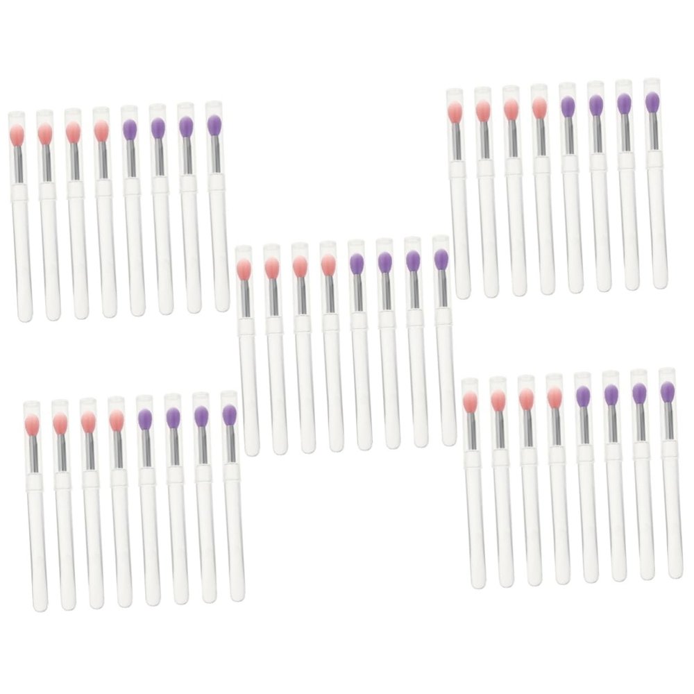 MAGICLULU 40pcs Lip Mask with Lid Transparent Eyeshadow Lipstick Brushes for Travel Daily Use Easy to Carry Makeup Tools for Precision Application