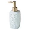 FRCOLOR Modern Ceramic Lotion Dispenser Press Pump Container for Hand Soap Eco-Friendly and Durable Liquid Holder for Home and Hotel Use Matte White with Elegant Patterns view 1