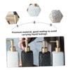 FRCOLOR Modern Ceramic Lotion Dispenser Press Pump Container for Hand Soap Eco-Friendly and Durable Liquid Holder for Home and Hotel Use Matte White with Elegant Patterns view 4