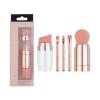 Makeup Brush Set, Portable Travel Lip Brush, Highlight Brush, Eyeshadow Brush, Eyebrow Brush, Loose Powder Brush, 5 in 1 Mini Facial Cosmetic Makeup Brush Set (Electroplated Rose Gold) view 1