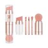 Makeup Brush Set, Portable Travel Lip Brush, Highlight Brush, Eyeshadow Brush, Eyebrow Brush, Loose Powder Brush, 5 in 1 Mini Facial Cosmetic Makeup Brush Set (Electroplated Rose Gold) view 2