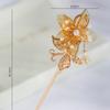 1 pcs Rabithenn Golden Autumn Leaves Hairpin Chinese Hanfu Style Hair Fork Retro Flower with Resin Handmade Hair Clip Hair Accessories for Women Girls Long Hair (Golden Autumn Leaves) view 3