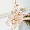 1 pcs Rabithenn Lotus Pearl Flower with Hairpin Chinese Hanfu Style Hair Fork Retro Flower with Resin Handmade Hair Clip Hair Accessories for Women Girls Long Hair (Lotus pearl) view 2
