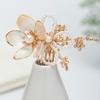 1 pcs Rabithenn Lotus Pearl Flower with Hairpin Chinese Hanfu Style Hair Fork Retro Flower with Resin Handmade Hair Clip Hair Accessories for Women Girls Long Hair (Lotus pearl) view 4