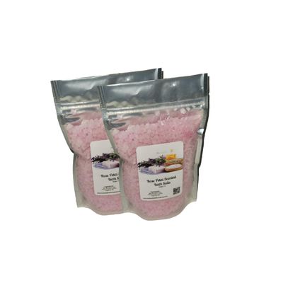Bath Salts | 1lb Bag | Rose Petal Scent | Bathing | Body Care | Beauty | Relaxation | Spa ((2) 1lb Bags)