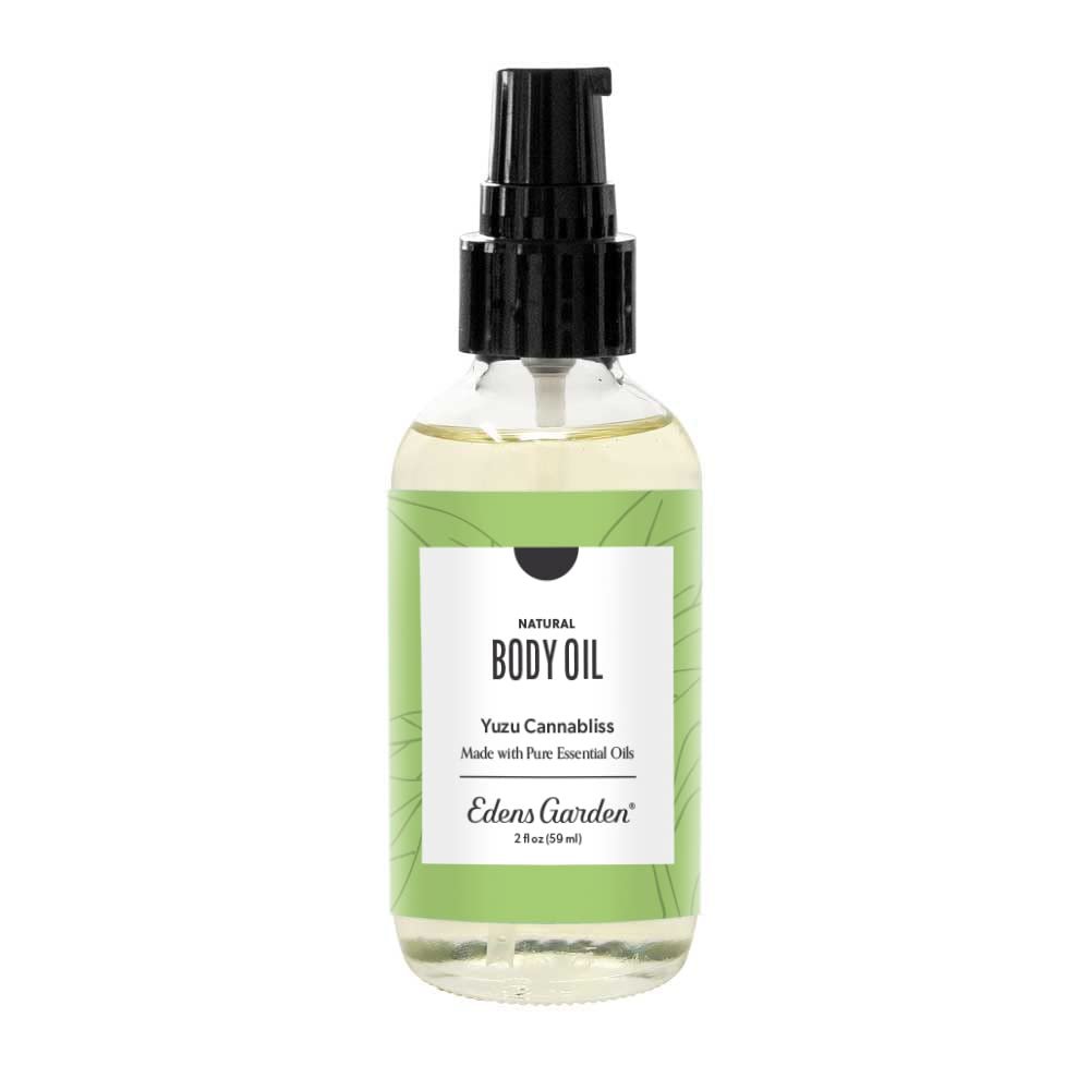 Edens Garden Yuzu Cannabliss Bath & Body Oil  Citrus Blend with Pure Essential Oils & Vitamin E for Moisturizing Dry Skin  Natural Uplifting Aromatherapy Scented Oil for Men & Women, 2 fl oz (59 ml)