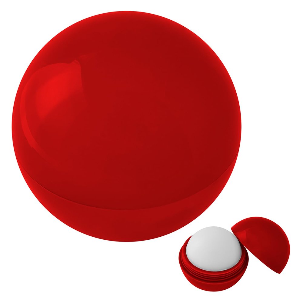 Lip Moisturizer Ball Add Customized With Text Name or Personalized Image $1.56 Each - Sold in Pack of 250 - RED