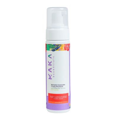 Maka Fixing & Volumizing Hair Mousse  Strong Hold Styling Foam for All Hair Types, Root Lift, Curl Definition, Heat Protectant, Anti-Frizz, Adds Volume & Texture for Salon-Quality Styles