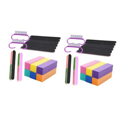 MAGICLULU 2sets Professional Fingernail Sanding Block Mini Nail Brush Polishing Buffers Manicure Tool Nail Shine Buffer Boards for Fingernails