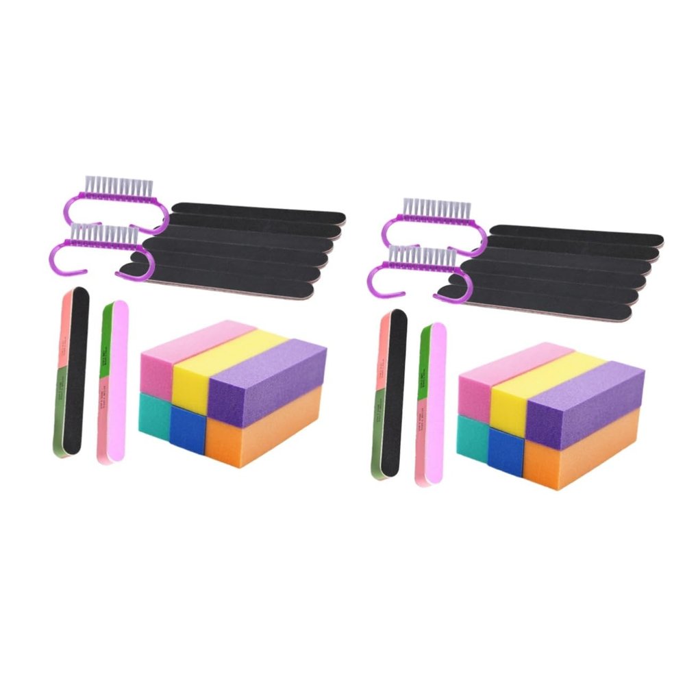 MAGICLULU 2sets Professional Fingernail Sanding Block Mini Nail Brush Polishing Buffers Manicure Tool Nail Shine Buffer Boards for Fingernails