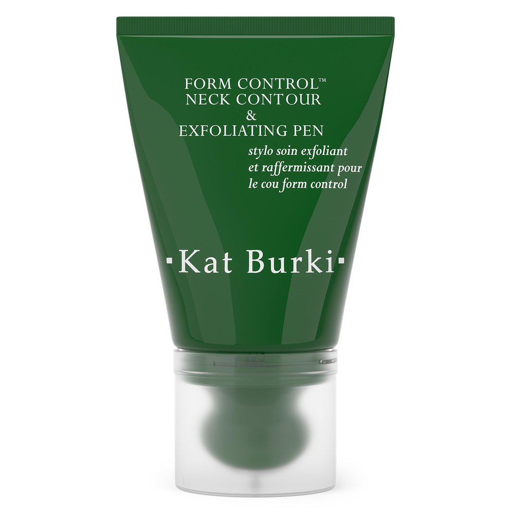 KAT BURKI Form Control Neck Contour & Exfoliating Pen, Exfoliating Serum with 5% Stabilized Vitamin C, Pumpkin & Papaya Enzymes, Marine Collagen & Irish Sea Moss, 3.4 Fl Oz