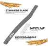 TADA Natural - 12PCS Straight Razors for Men and Women for Eyebrow Straight Edge, Beard, Disposable Razors (Gray) view 2