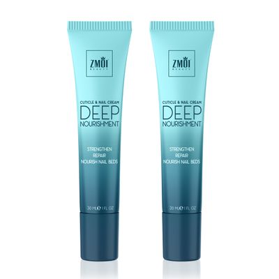 ZMOI Cuticle & Nail Cream Treament, Deep Nourishing - USA Made - Daily Repair Nail Care w/Organic Shea Butter, Jojoba Oil - Soften Cuticles, Strengthen Nails, Hydrating (Pack of 2)