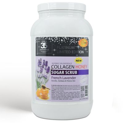 SPA REDI Sugar Scrub - Exfoliating, Moisturizing, Hydrating and Nourishing, Glow, Polish, Smooth and Fresh Skin - Body Exfoliator, French Lavender - 128 Oz