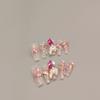 IJRMTVWO Handmade Wearing Nail Pink bow sweet Coffin type manicure Nail Patch Wearable Nail Removable reusable 10PCS view 1