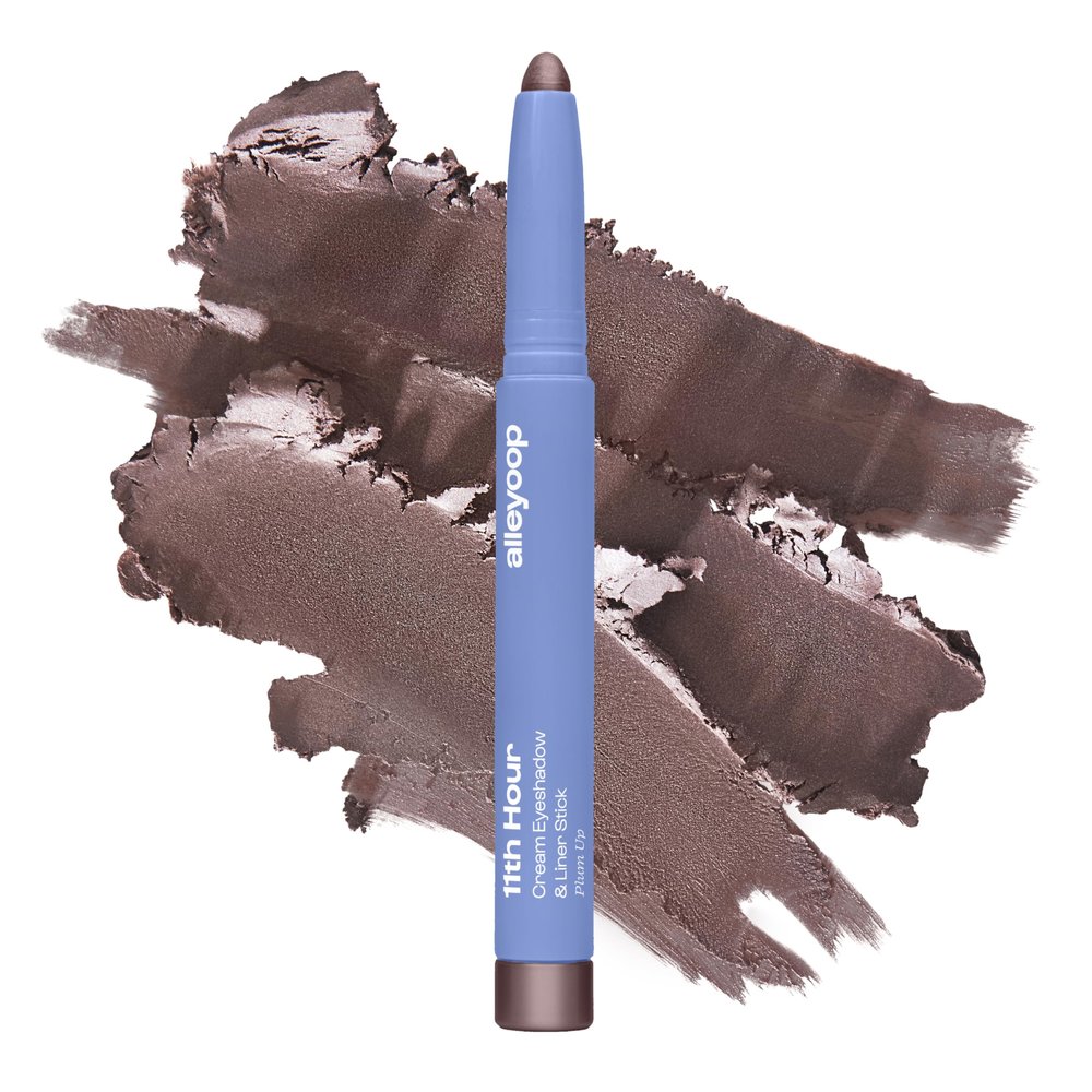 ALLEYOOP 11th Hour Waterproof Cream Eyeshadow Stick  Long-Lasting Eye Shadow Pencil & Eyeliner, Cream to Powder Stick & Highlighter  Smudge-Proof Eyeshadow Shimmer, Plum Up Shimmer