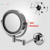 HSZQPBFR Vanity Mirror,Makeup Mirror Vanity Mirror Led Illuminated Bathroom Wall Mounted Double-Sided Magnification 360 Rotating Extendable Cosmetic Mirror/B/3X view 3