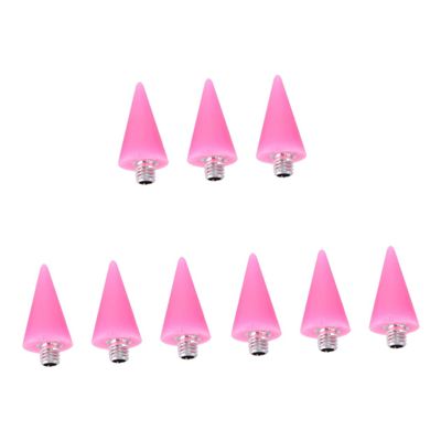 FOMIYES 9pcs Pink Acrylic Dotting Pen Replacement Heads for Nail Art Dual-ended Wax Picker Tool for Rhinestones and Beads for Diy Manicure and Professional Salon Use