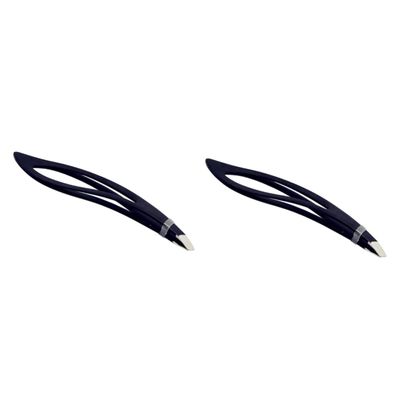 NOLITOY 2pcs Stainless Steel Eyebrow Clip Tweezers for Men and Women for Easy Eyebrow Removal Design for Safe and Convenient Use for Grooming and Shaping Brows
