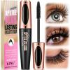 4D Silk Fiber Lash Mascara Waterproof - Natural Long Lasting Mascara Black Volume and Length, Thickening Lengthening No Clumping view 1