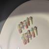 IJRMTVWO Handmade Wearing Nail Cute and Sweet Coffin Type Manicure Nail Patch Wearable Nail Removable Reusable 10PCS view 2