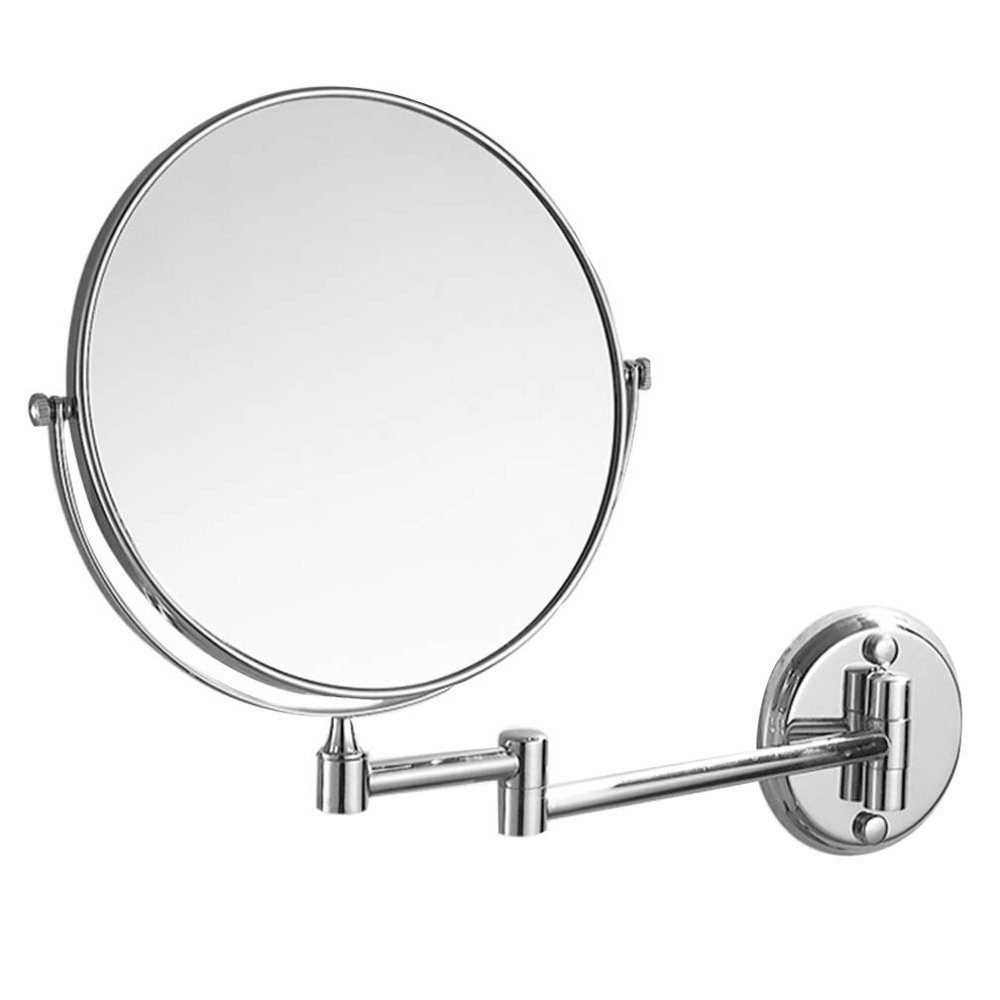 HSZQPBFR Makeup Vanity Mirror,Two-Sided Wall Mounted Beauty Mirror 3X Magnification Bathroom Mirror 360Swivel Extendable Cosmetic Mirror,Gold (Silver 6inch)