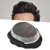 Healthlif Mens Hair Pieces Human Hair Men Toupee Swiss Lace Hair System Replacement For Men Toupee For Men Hair System Male Hair Capillary Prosthesis6x8-100% light to medium density1# JET BLACK view 1