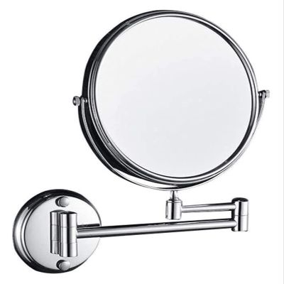 HSZQPBFR Wall-Mounted Makeup Mirror 8-inch Cosmetic Mirror Bathroom Wall Hanging Rotating Folding Vanity Mirror Double-Sided