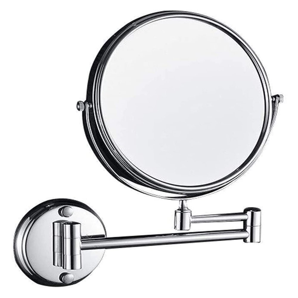 HSZQPBFR Wall-Mounted Makeup Mirror 8-inch Cosmetic Mirror Bathroom Wall Hanging Rotating Folding Vanity Mirror Double-Sided