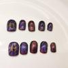 IJRMTVWO Handmade Wearing Nail Short manicure dark Nail Patch Wearable Nail Removable reusable Heavy Industry Explosion Flash view 1