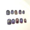 IJRMTVWO Handmade Wearing Nail Short manicure dark Nail Patch Wearable Nail Removable reusable Heavy Industry Explosion Flash view 2